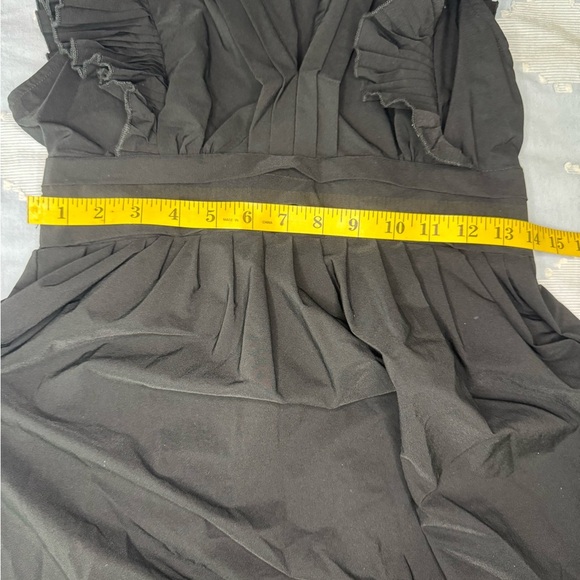 The Impeccable Pig Black Ruched Tiered Mini Dress - Picture 15 of 17